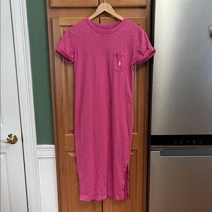 Ralph Lauren  Polo Pink T-Shirt Dress with Pocket